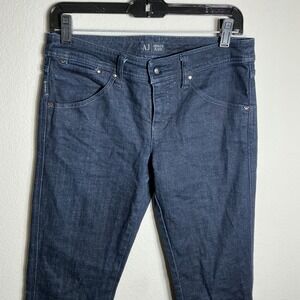 Armani Jeans Denim Men Sz 27 Indigo 008 Series Dark Wash Slim Straight Raw